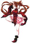  absurdly_long_hair absurdres bare_shoulders boots brown_eyes brown_hair can china_dress chinese_clothes detached_sleeves dress guilty_gear hair_ring high_heels highres impossible_clothes impossible_dress kuradoberi_jam long_hair makai shoes twintails very_long_hair 