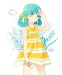  1girl aqua_hair ayu_(mog) dress fish green_eyes hatsune_miku ice_cream_cone jewelry necklace solo vocaloid 