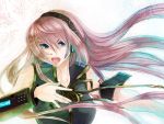  long_hair megurine_luka mikan_(aquacomet) open_mouth pink_hair vocaloid 