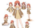  blush braid character_sheet closed_eyes dress hair_over_eyes jewelry mabinogi necklace pendant red_eyes red_hair scarf short_hair smile solo translation_request triona twin_braids 