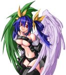  blue_hair dizzy red_eyes ribbons smile tagme tail wings 