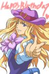  blue_eyes cowboy_hat earrings hat hirasawa_meio jewelry macross macross_frontier macross_frontier:_itsuwari_no_utahime macross_frontier:_the_false_diva sheryl_nome single_earring western wink 