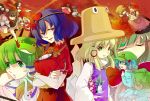  aki_shizuha animal_ears backpack bag bird blonde_hair blue_eyes blue_hair bow broom brown_hair crow detached_sleeves eyes frog geta green_eyes green_hair hair_bobbles hair_ornament hair_ribbon hakurei_reimu hat inubashiri_momiji japanese_clothes kagiyama_hina kawashiro_nitori kirisame_marisa kochiya_sanae leaf long_hair moriya_suwako mountain_of_faith onbashira pillar purple_hair red_eyes ribbon rope shameimaru_aya shield short_hair siblings silver_hair sisters snake sword tail tengu-geta tokin_hat touhou twintails weapon witch_hat wolf_ears wolf_tail yasaka_kanako yellow_eyes zanunoneko 