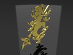  exlise exlise(artist) long_hair mahou_shoujo_lyrical_nanoha monochrome profile schwertkreuz silhouette weapon yagami_hayate 