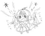  chibi head_wings horns nagamo_sakana panic panicking rough_sketch short_hair sketch tears tokiko_(touhou) touhou wings 