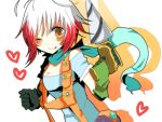  drill gloves koym multicolored_hair overalls pascal red_hair redhead scarf short_hair solo tales_of_(series) tales_of_graces tongue two-tone_hair white_hair wink yellow_eyes 