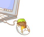  bad_id barefoot bloomers cat_ears cat_tail chen chibi computer computer_keyboard computer_mouse hat iiioookkkaaa instrument keyboard laptop lowres minigirl mouse multiple_tails solo tail touhou 