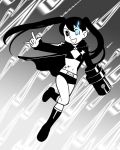  arm_cannon black_rock_shooter black_rock_shooter_(character) doraemon fujiko_f_fujio_(style) parody smile style_parody ueyama_michirou weapon 