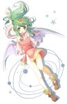  armpits blush cape chiki fire_emblem fire_emblem:_mystery_of_the_emblem flat_chest green_eyes green_hair jikunyaga legs long_hair no_panties wings 