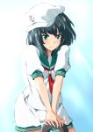  black_hair green_eyes hat murasa_minamitsu sailor sailor_hat sailor_suit short_hair shouji_2 smile solo touhou 