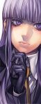  dangan_ronpa gloves kirigiri_kyouko lips necktie purple_hair shikihara_mitabi violet_eyes 