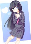  1girl black_hair blue_eyes dacchi gokou_ruri hands_on_own_chest highres long_hair ore_no_imouto_ga_konna_ni_kawaii_wake_ga_nai school_uniform serafuku 