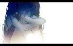  1girl blue_hair closed_eyes hatsune_miku leg_hug letterboxed long_hair nishina_(alive001) solo vocaloid white_background 