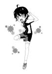  1girl araragi_karen kouji_(campus_life) monochrome monogatari_(series) short_hair solo 