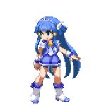  1girl animated animated_gif aoki_reika bike_shorts blue_eyes blue_hair cure_beauty fighting_stance long_hair lowres magical_girl pixel_art precure smile_precure! solo takoyaki_neko-san tiara 