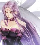  1girl awa_suna breasts cleavage facial_mark fate/stay_night fate_(series) forehead_mark large_breasts long_hair purple_hair rider snake solo very_long_hair violet_eyes 