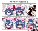  blue_hair blush chart crying crying_with_eyes_open eyes hair hat head izayoi_sakuya mouth neck nose red_eyes remilia_scarlet ribbon short_hair tears touhou translation_request vampire 