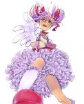  1girl choker frilled_skirt gloves highres kaname_madoka magical_girl mahou_shoujo_madoka_magica nenechan203 outstretched_hand pink_eyes pink_hair short_twintails solo tears twintails white_gloves white_legwear 