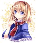  1girl alice_margatroid blonde_hair blue_eyes finger_to_mouth hairband nanase_nao short_hair solo touhou 