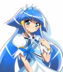  1girl aoki_reika blue_dress blue_eyes blue_hair bracelet choker cosplay cure_beauty cure_diamond cure_diamond_(cosplay) dokidoki!_precure dress hair_tubes haru_(nature_life) jewelry long_hair magical_girl precure smile smile_precure! solo tiara 