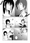  1boy 1girl comic from_above gogiga_gagagigo laughing monochrome original post-apocalypse ruins surprised translation_request 