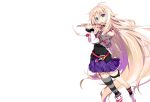  1girl blue_eyes exit_tunes flute fujima_takuya highres ia_(vocaloid) instrument long_hair pink_hair very_long_hair vocaloid white_background 
