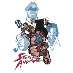  anchorman balrog fighting_stance muscle nik_holmes parody pipe polearm sagat street_fighter street_fighter_ii torn_clothes torn_sleeves trident vega weapon 