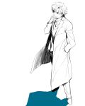  1boy cigarette emiya_kiritsugu fate/zero fate_(series) kuroemon long_coat monochrome solo 