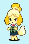  1girl animal_ears blush_stickers dog dog_ears dog_tail doubutsu_no_mori louistrations plaid shizue_(doubutsu_no_mori) skirt solo tail 