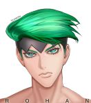  1boy green_eyes green_hair headband jojo_no_kimyou_na_bouken kishibe_rohan mingou91 solo 