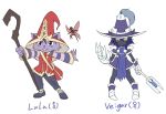  1boy 1girl character_name furry genderswap hat league_of_legends looking_at_viewer lulu_(league_of_legends) nam_(valckiry) simple_background staff veigar white_background 