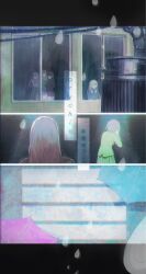  6+girls absurdres bang_dream! bang_dream!_it's_mygo!!!!! black_hair black_jacket black_ribbon blue_hair blue_shirt brh brown_hair chihaya_anon chinese_commentary chinese_text commentary_request crossed_arms crychic_(bang_dream!) crying green_hair green_jacket green_skirt grey_hair hair_ribbon haneoka_school_uniform highres jacket long_hair long_sleeves multiple_girls nagasaki_soyo pink_hair pleated_skirt purple_skirt rain ribbon school_uniform shiina_taki shirt short_hair skirt sparkle takamatsu_tomori togawa_sakiko translation_request tsukinomori_school_uniform umbrella utility_pole wakaba_mutsumi window 