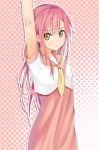  1girl arm_up hayate_no_gotoku! katsura_hinagiku long_hair pink_hair school_uniform serafuku yellow_eyes yoshikano 