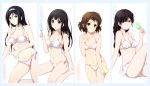  4girls bikini black_hair blue_eyes brown_hair chitanda_eru hyouka ibara_mayaka irisu_fuyumi juumonji_kaho long_hair multiple_girls popsicle shian_(my_lonly_life.) short_hair swimsuit violet_eyes 