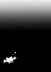  absurdres bat_(animal) bat_wings check_commentary commentary commentary_request creature flying gradient_background heart highres kamen_rider kamen_rider_dcd kamen_rider_kiva_(series) kivala monochrome monochrome_background nogawa_serori spoken_heart wings 