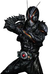  1boy antennae armor belt black_armor black_eyes bug century_king_sun_driver driver_(kamen_rider) glowing grasshopper highres kamen_rider kamen_rider_black kamen_rider_black_(series) kamen_rider_black_sun kamen_rider_black_sun_(character) kingstone kingstone_driver looking_at_viewer male_focus masukudo_(hamamoto_hikaru) organic rider_belt solo spiked_armor tokusatsu white_background 