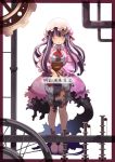  1girl book bracelet closed_eyes crescent gears jewelry long_hair patchouli_knowledge purple_hair ribbon shadow smile touhou uni_mate 
