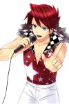  1boy blue_eyes male microphone redhead short_hair solo umineko_no_naku_koro_ni ushiromiya_battler vest yuumare 
