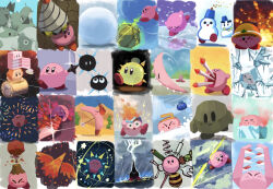  :o black_eyes blue_sky blush_stickers bow_(weapon) burning cactus chilly_(kirby) chuchu_(kirby) closed_mouth clouds colored_skin commentary_request coo_(kirby) copy_ability desert determined drill flaming_arrow fork frown frozen gooey_(kirby) highres holding ice ice_cube ice_skates kine_(kirby) kirby kirby_(series) kirby_64 light_bulb lightning melting multiple_views nago_(kirby) open_mouth pencil pink_skin pitch_(kirby) plant potted_plant red_footwear reflective_floor rick_(kirby) rocket shoes shuriken skates sky smile snowball snowing sparkle spikes statue suyasuyabi v-shaped_eyebrows weapon wide-eyed 