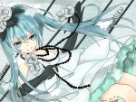  1girl 2012 aqua_eyes aqua_hair artist_name character_name dated dress elbow_gloves gloves hatsune_miku jewelry long_hair necklace rimi_(117412107) smile solo twintails vocaloid 