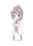  1girl blush_stickers chibi kouji_(campus_life) monochrome short_hair solo 