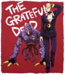  1boy afjc blonde_hair formal jewelry jojo_no_kimyou_na_bouken necklace prosciutto stand_(jojo) suit the_grateful_dead_(stand) 