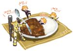  blush curry food ginga_kikoutai_majestic_prince glasses gold_four itouriko majestic_prince rice spoon suruga_ataru uniform 