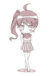  1girl araragi_karen chibi kouji_(campus_life) long_hair lowres monochrome monogatari_(series) side_ponytail solo 