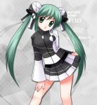  1girl aoya_(hoshixii) copyright_name green_eyes green_hair hatsune_miku long_hair nail_polish project_diva project_diva_extend skirt solo star twintails ura-omote_lovers_(vocaloid) very_long_hair vocaloid 