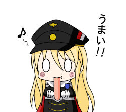 1girl azur_lane bismarck_(azur_lane) eating food food_in_mouth kinoko_(benitengudake) long_hair