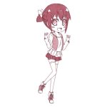  1girl blush_stickers hoshizora_miyuki kouji_(campus_life) lowres monochrome precure short_hair smile_precure! solo thigh-highs 