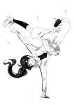  1girl araragi_karen kouji_(campus_life) long_hair monochrome monogatari_(series) side_ponytail solo 