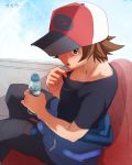  @@@ baseball_cap bottle breath brown_eyes brown_hair hat male pokemon pokemon_(game) pokemon_bw shirt_pull short_hair sweat touya_(pokemon) water_bottle 