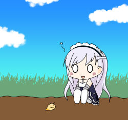 1girl azur_lane belfast_(azur_lane) kinoko_(benitengudake) long_hair open_mouth slug
